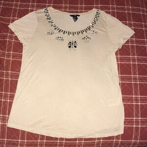 🌻H&M Soft blush pink T-shirt with beads